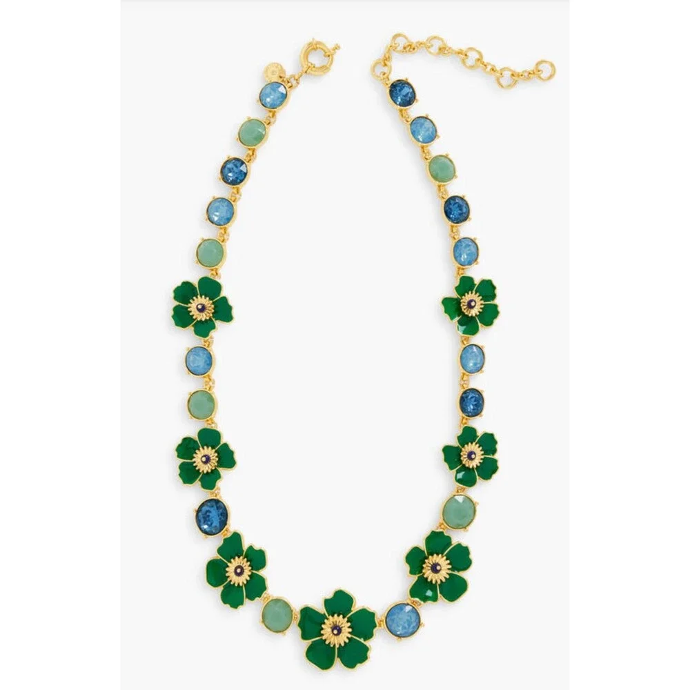 Talbots Green Fall Floral Necklace - NWT